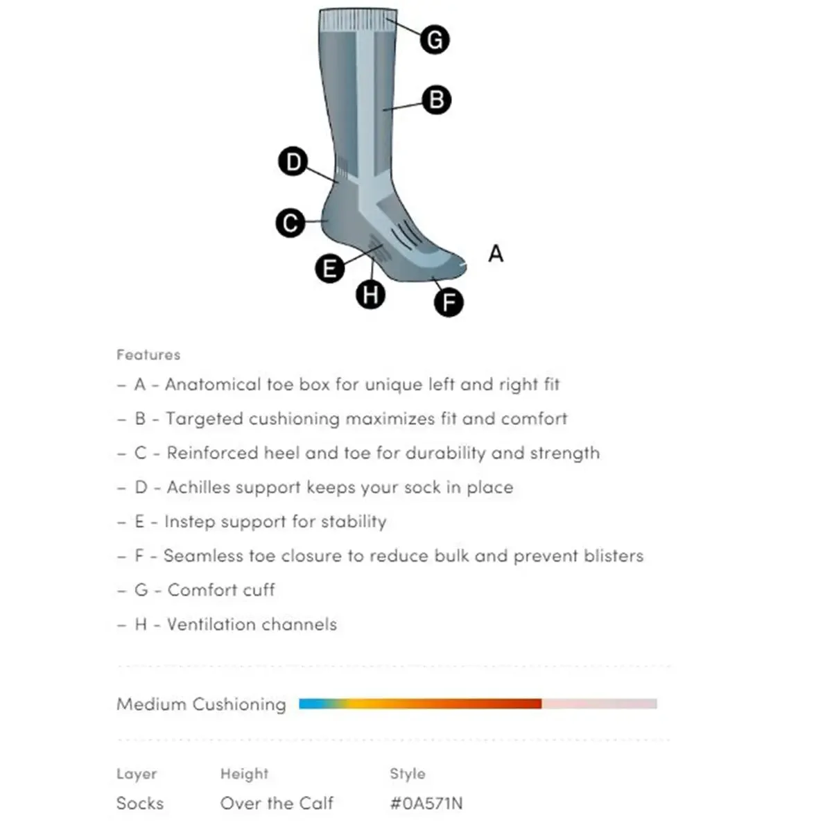 Merino Ski  Medium Over the Calf Socks - Prizm Blue