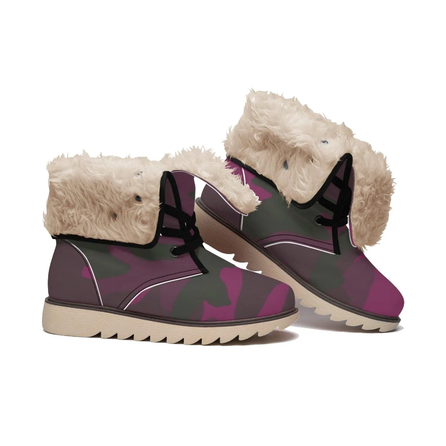 MISHA Cotton-pad Fur Lining Boots - Red Army