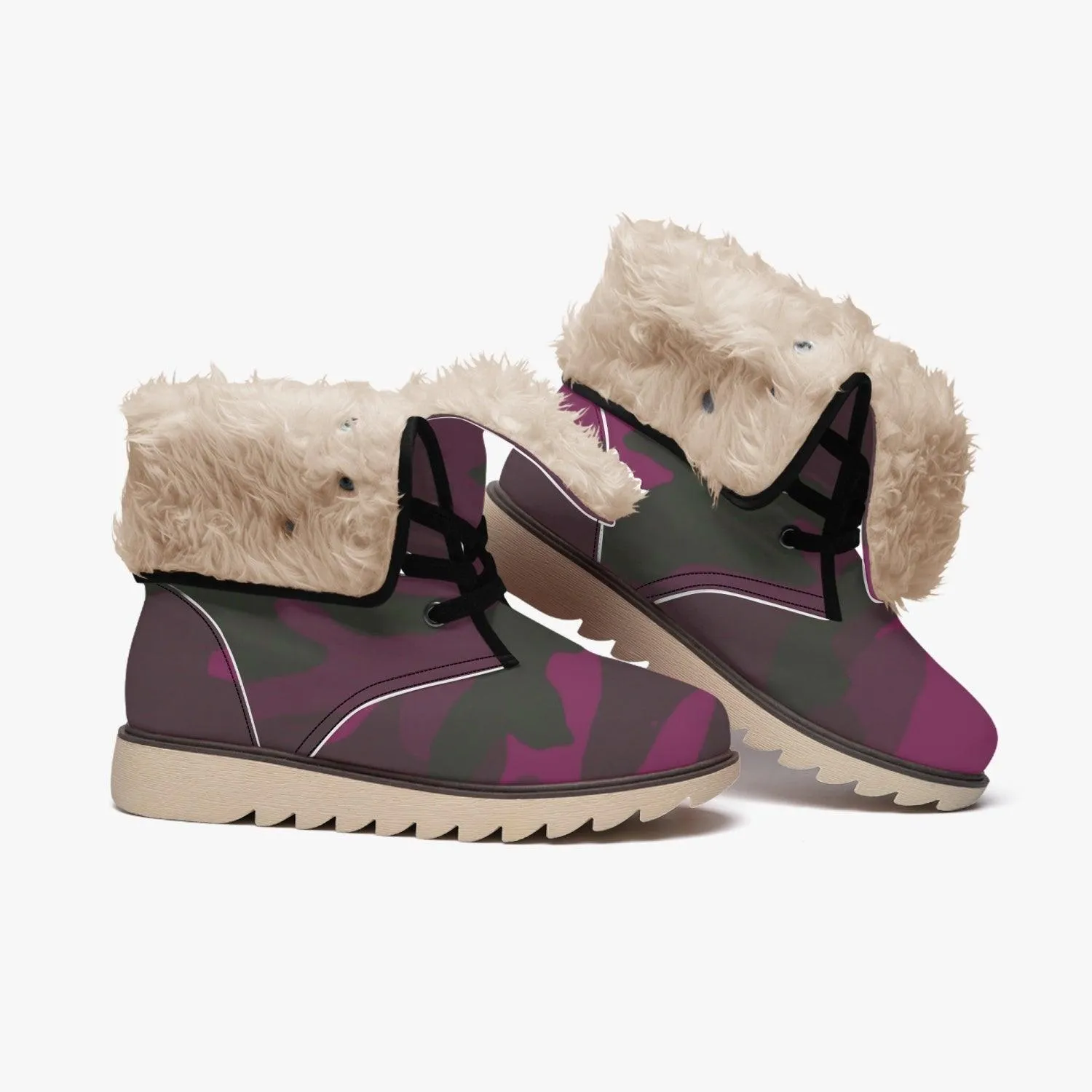 MISHA Cotton-pad Fur Lining Boots - Red Army