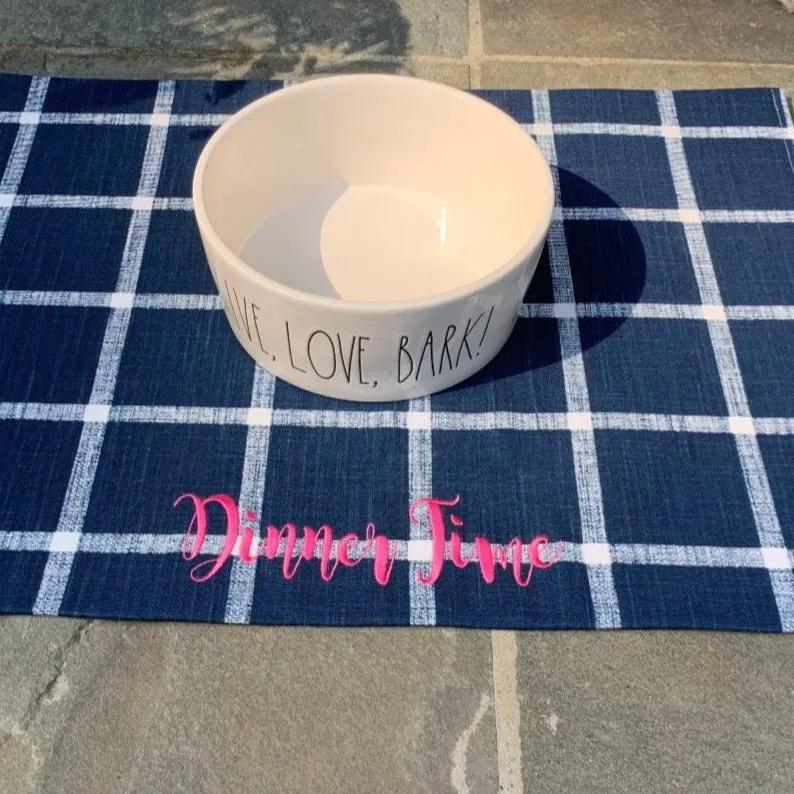 Modern Farmhouse Dog Bowl Placemats with Personalization