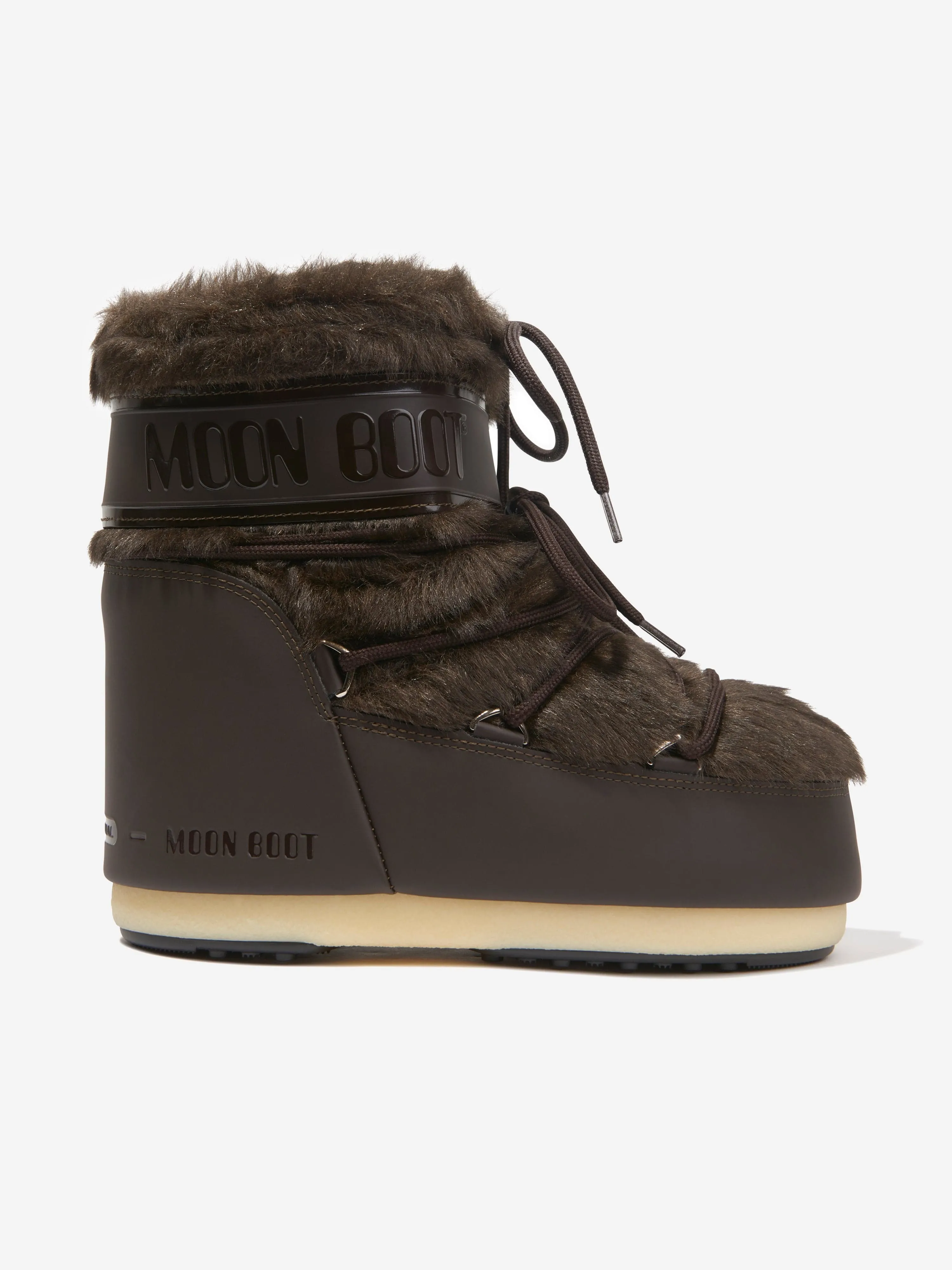 Moon Boot Kids Icon Lowo Faux Fur Snow Boots in Brown