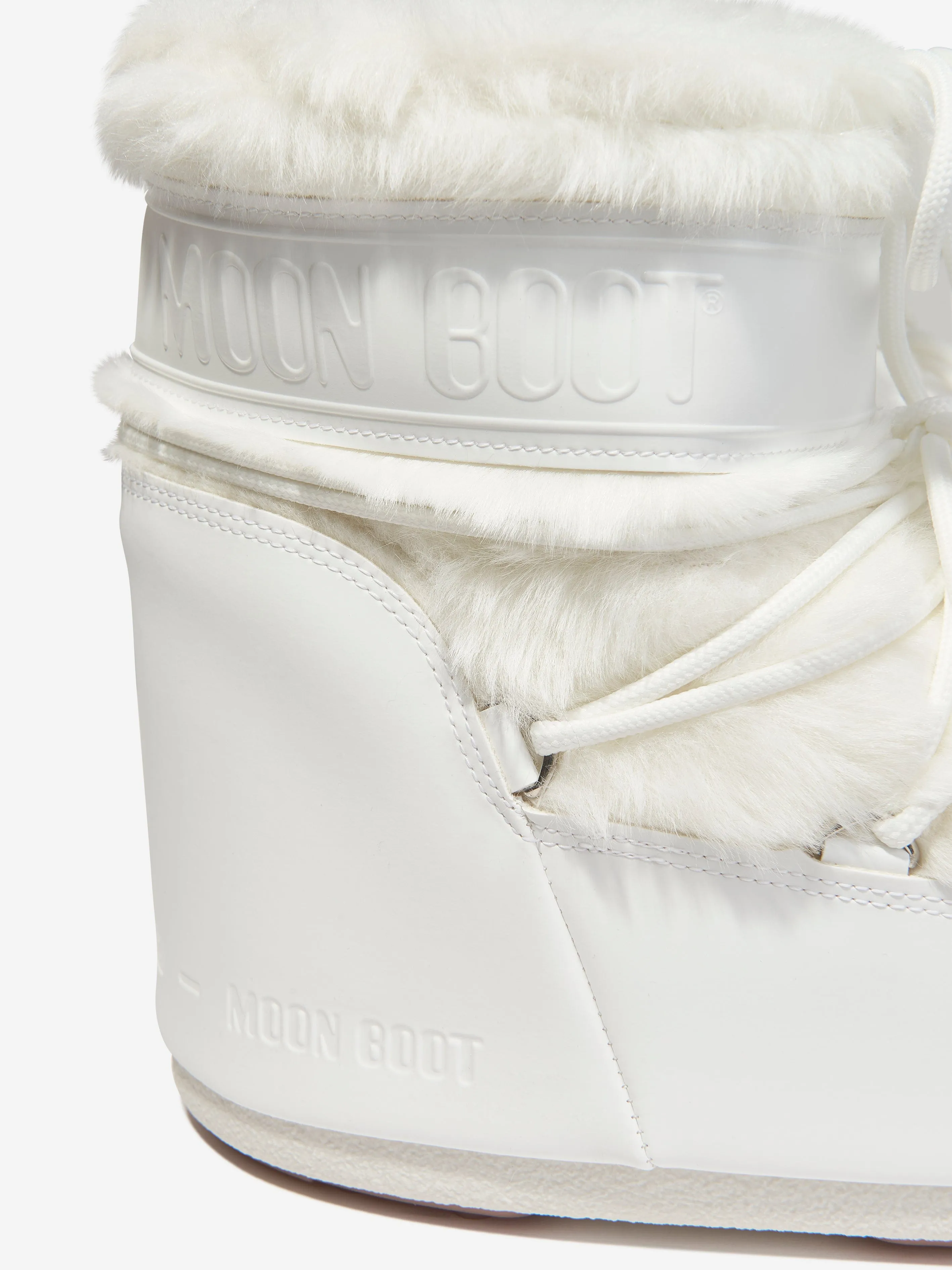 Moon Boot Kids Icon Lowo Faux Fur Snow Boots in White