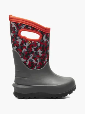 Neo-Classic Kid's Digital Maze Snow Boot - Dark Gray Multi