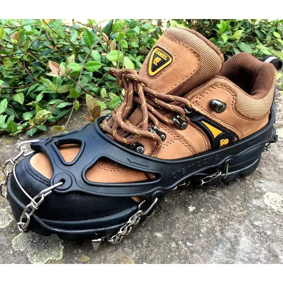 Outdoor Ice Snow Ice Claw 201 Stainless Steel Welded Anti-skid Chain Nineteen Teeth Ice Grip Outdoor Crampons  Spike Shoes