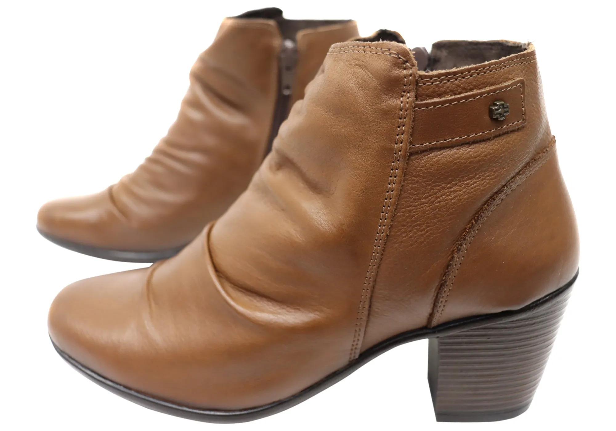 Perlatto Brooke Womens Comfortable Leather Ankle Boots Made In Brazil