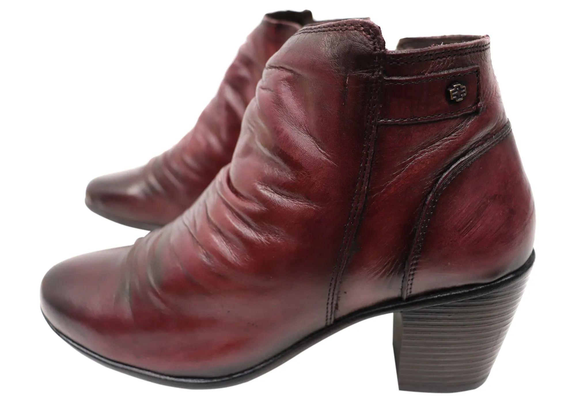 Perlatto Brooke Womens Comfortable Leather Ankle Boots Made In Brazil