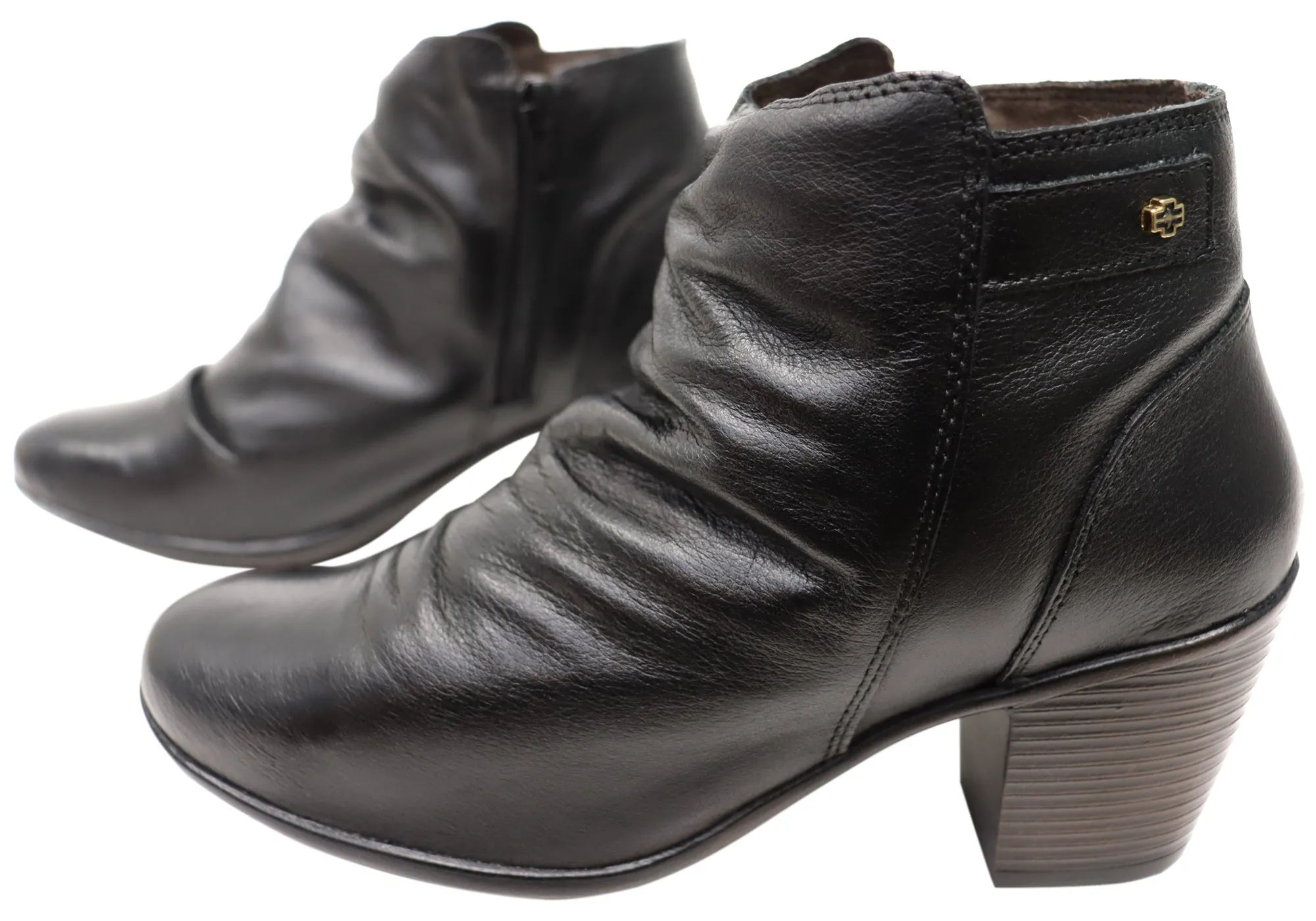 Perlatto Brooke Womens Comfortable Leather Ankle Boots Made In Brazil