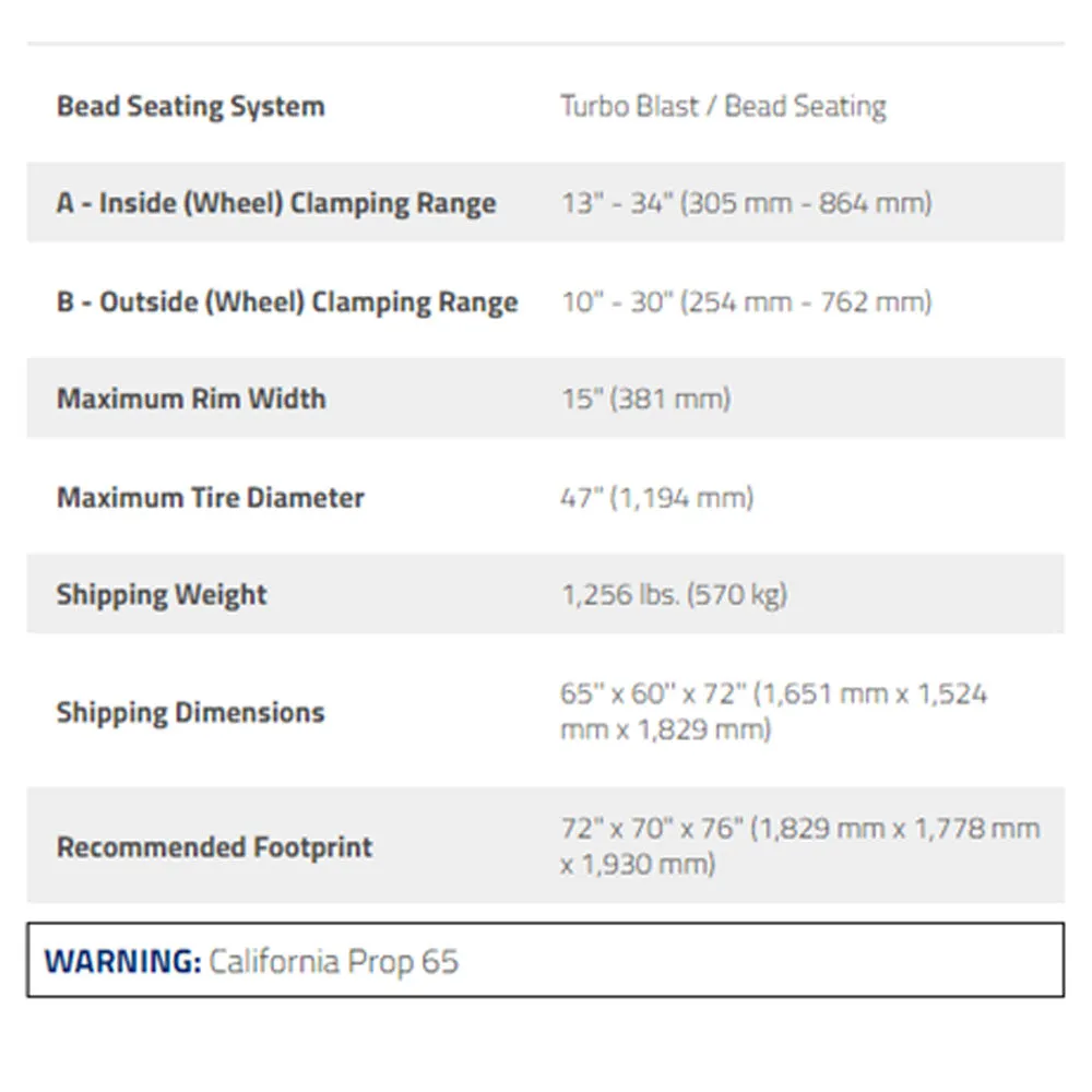 Ranger R80EX Tilt Back Tire Machine Dual Tower Assist - 34" ClampingmCapacity