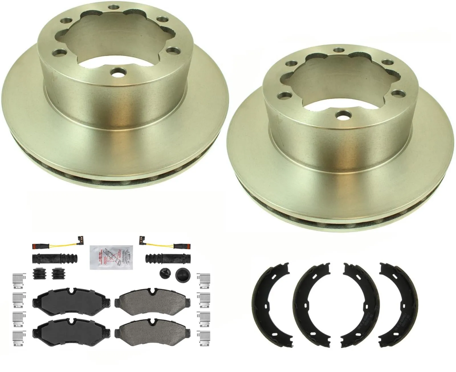 Rear Disc Brake Rotors Pads Hardware For Mercedes Benz Sprinter 2500 2019-2020