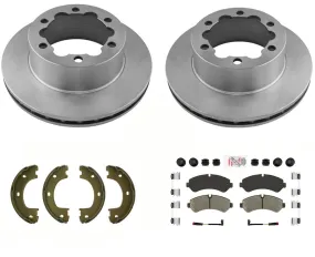 Rear Disc Brake Rotors Pads Hardware For Sprinter 3500 19-2020 Dual Rear Wheel