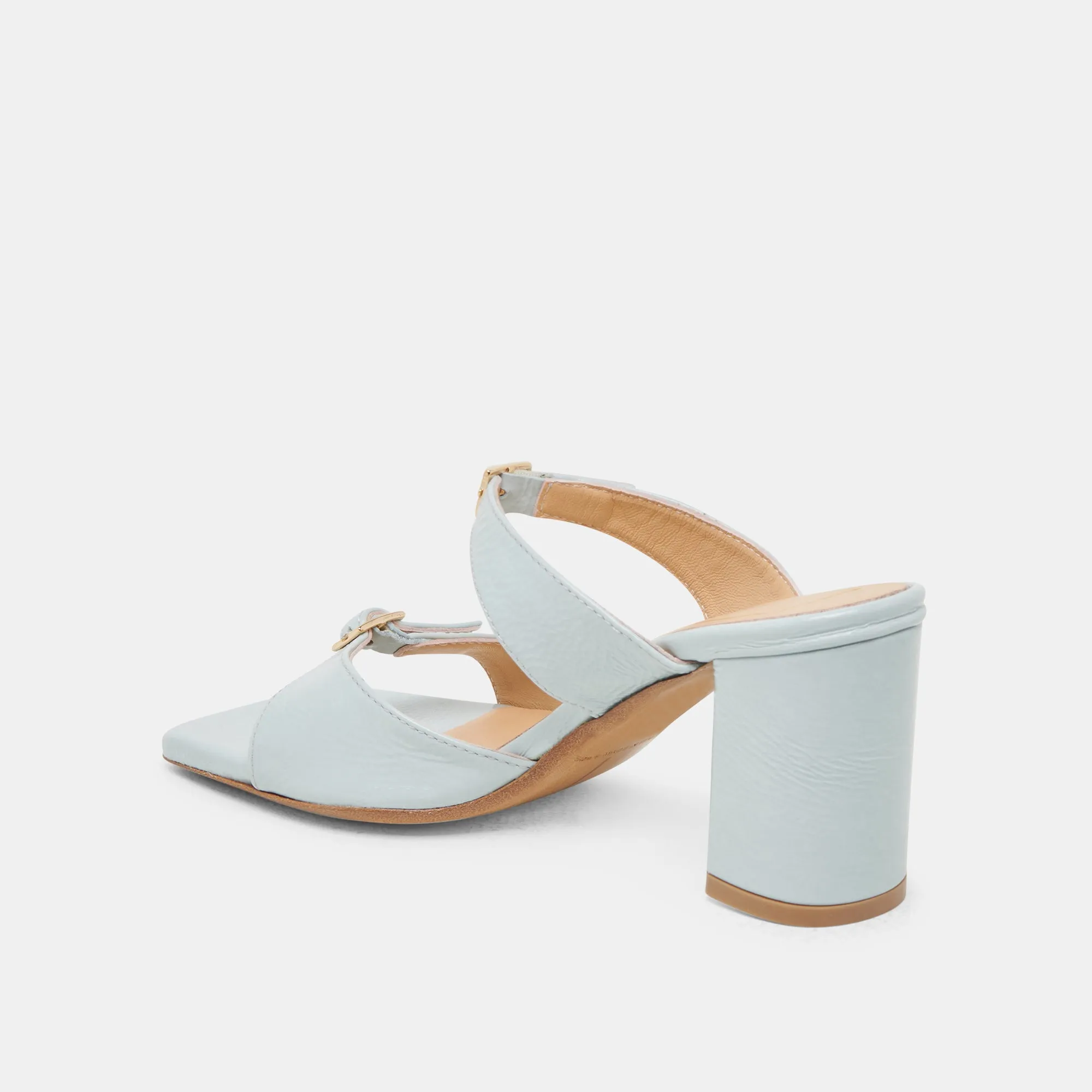 SHANE HEELS ICE BLUE CRINKLE PATENT