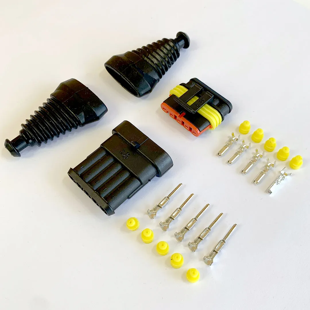 SuperSeal Connector Kit / 5 Pin / With Rubber Boots