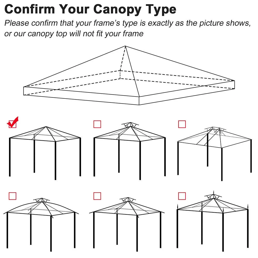 TheLAShop 10x10 ft Patio Gazebo Top Canopy Replacement