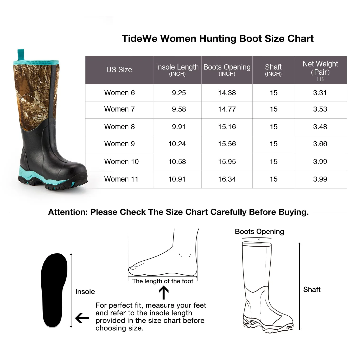 TideWe® Hunting Boots for Women Light Waterproof Boots