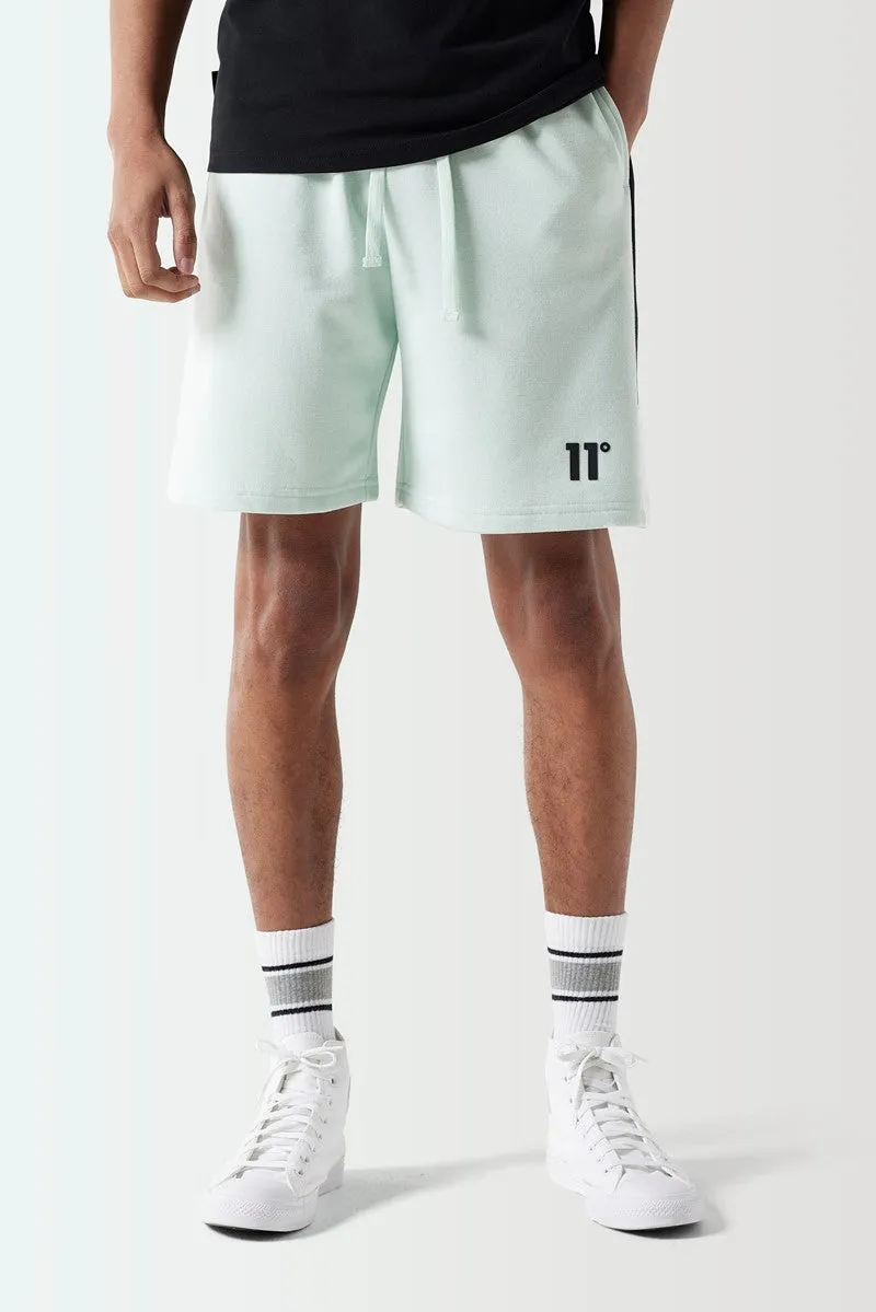 Triple Panel Sweat Shorts - Glacier Green / Black / White