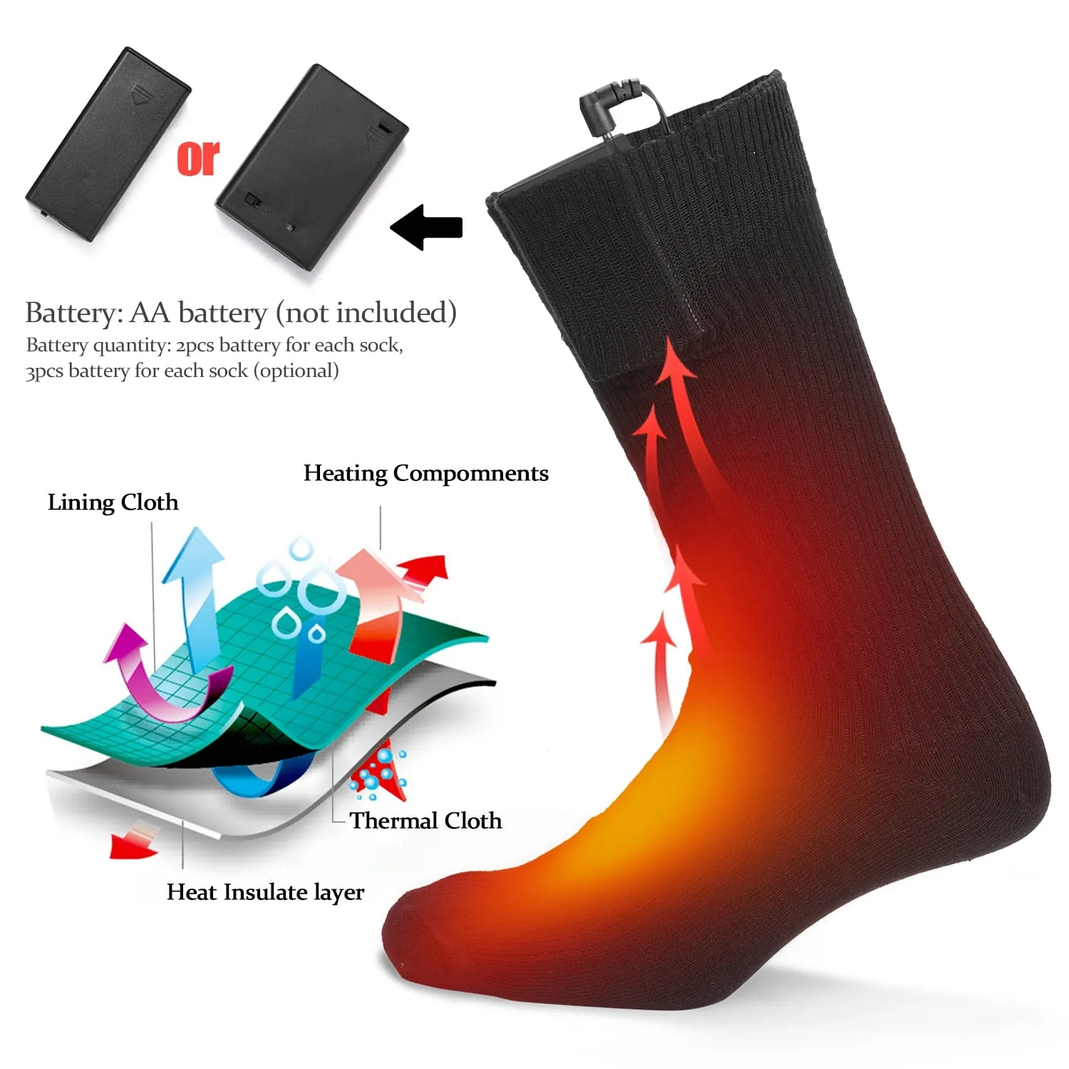 Winter Electric Heating Socks Rechargeable Adjustable Temperature Warm Socks Foot Warmer Unisex Thermal Socks Insoles Gloves