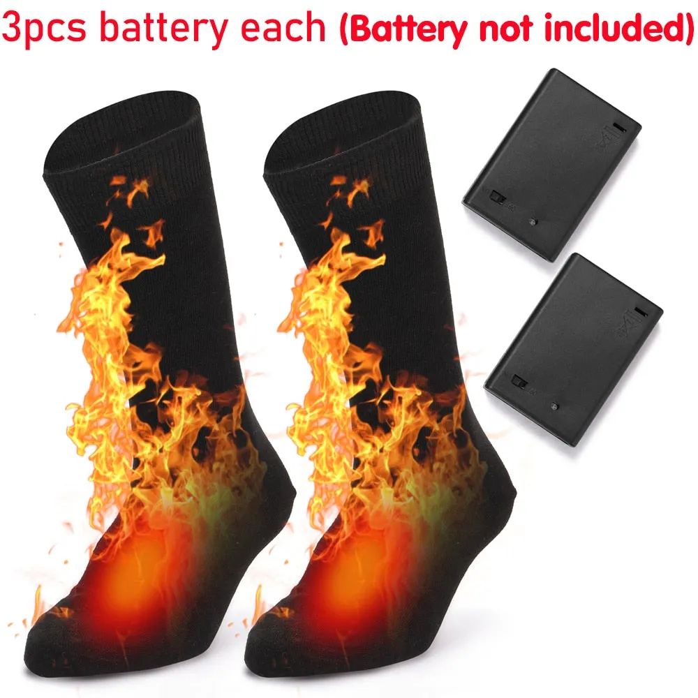 Winter Electric Heating Socks Rechargeable Adjustable Temperature Warm Socks Foot Warmer Unisex Thermal Socks Insoles Gloves