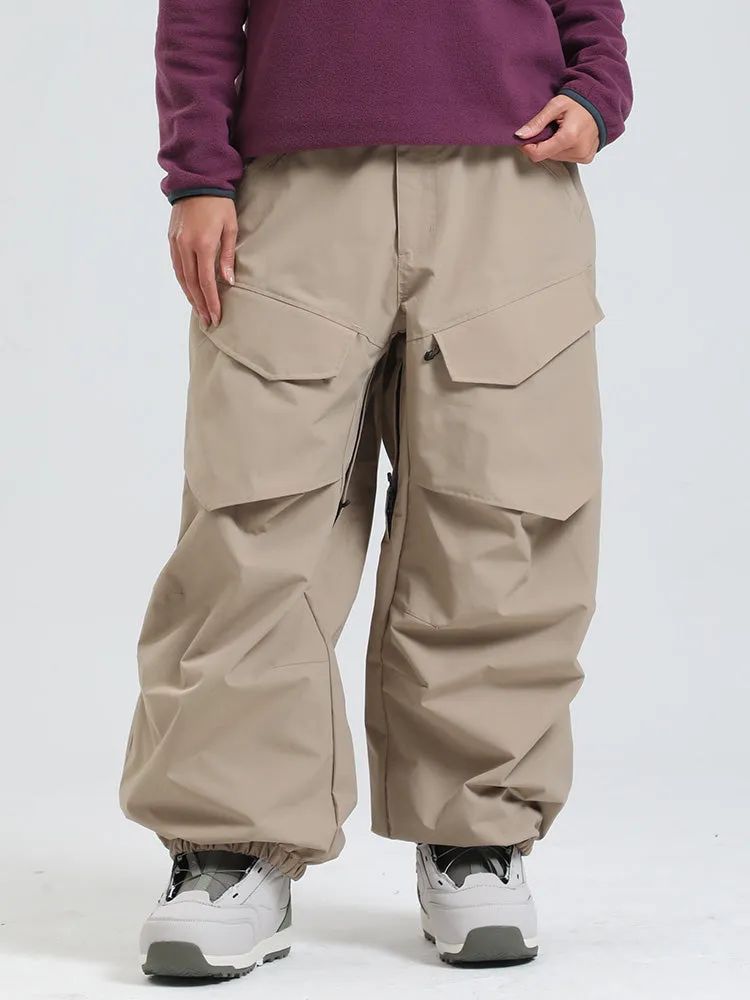 Women's Gsou Snow Urban Slope KneeFlex Cargo Pockets Baggy Snow Pants