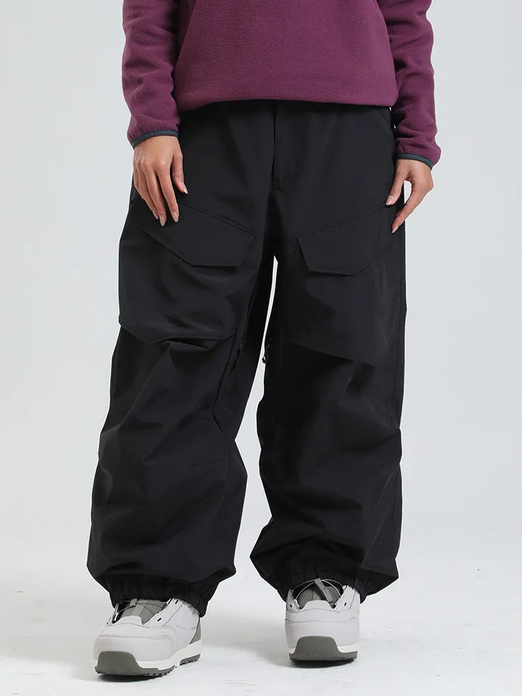 Women's Gsou Snow Urban Slope KneeFlex Cargo Pockets Baggy Snow Pants