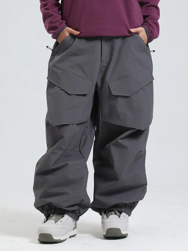 Women's Gsou Snow Urban Slope KneeFlex Cargo Pockets Baggy Snow Pants