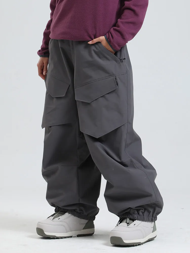 Women's Gsou Snow Urban Slope KneeFlex Cargo Pockets Baggy Snow Pants