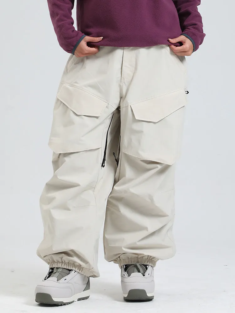 Women's Gsou Snow Urban Slope KneeFlex Cargo Pockets Baggy Snow Pants